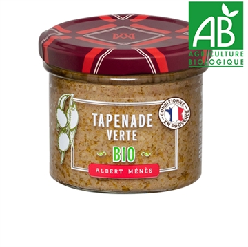 Økologisk grøn oliven tapenade